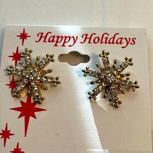 VINTAGE Crystal Snowflake Earrings